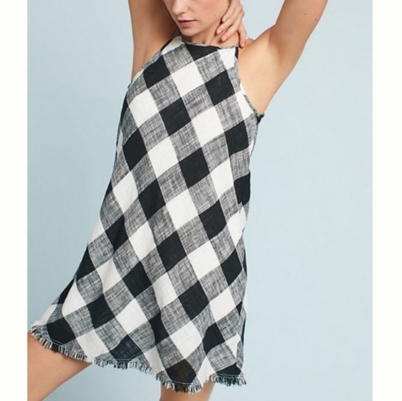 Philosophy Gingham Mini Dress Black and White Buffalo Plaid Check Halter 6 NWT - Picture 1 of 12
